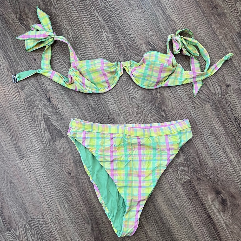 Dippin Daisys Colorful Plaid Bikini Set